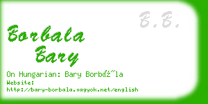 borbala bary business card